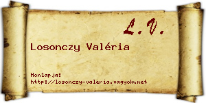 Losonczy Valéria névjegykártya